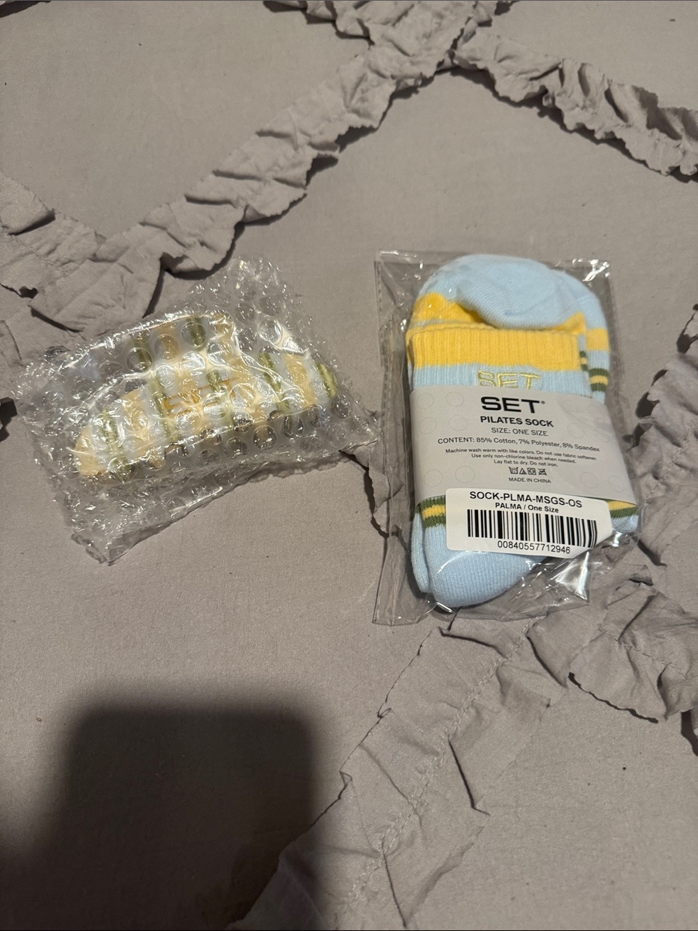 NWT SET Active Pilates Socks and Claw Clip